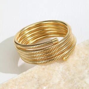 Sculpted Coil Gold Bracelet